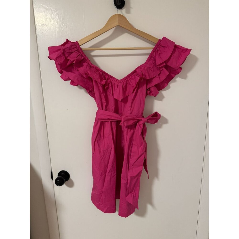 Hill House Bright Pink Ruffle Dress Size S | Valentines Day Dress ❤️💘💕💐
